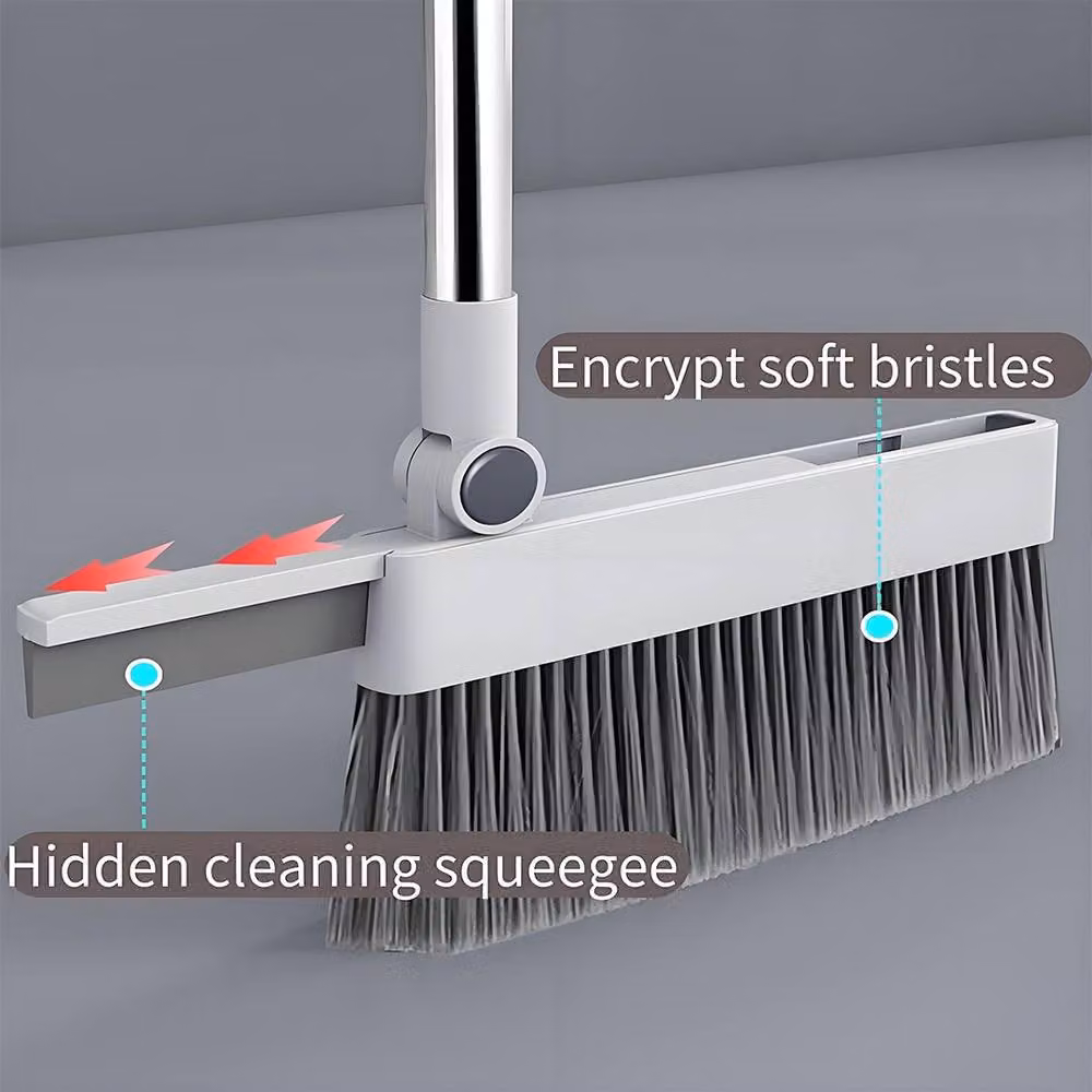 SPETLEK Dustpan and Brush Set with Long Handle, Grey – 4