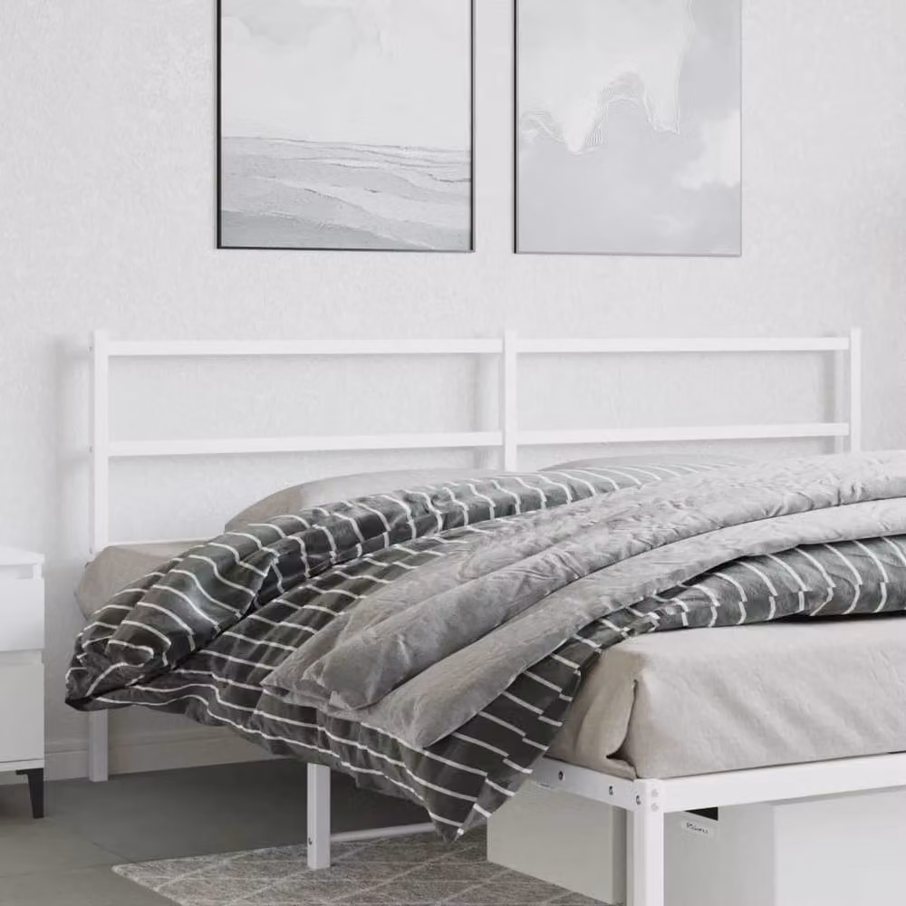 Berkfield Home Minimalist Metal Headboard in White, W/D/H: 180 x 200 cm – 2