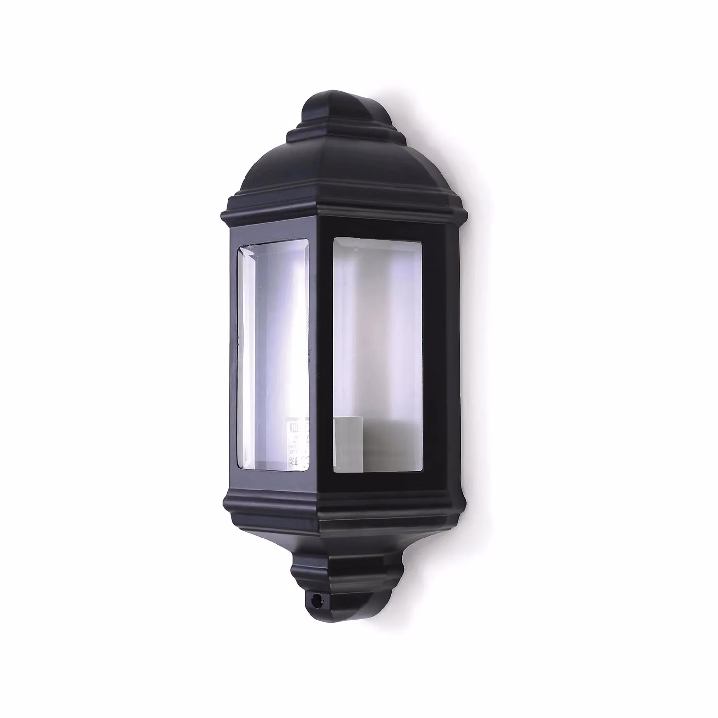 First Choice Lighting Parkins Black Outdoor Half Lantern Wall Light – 2