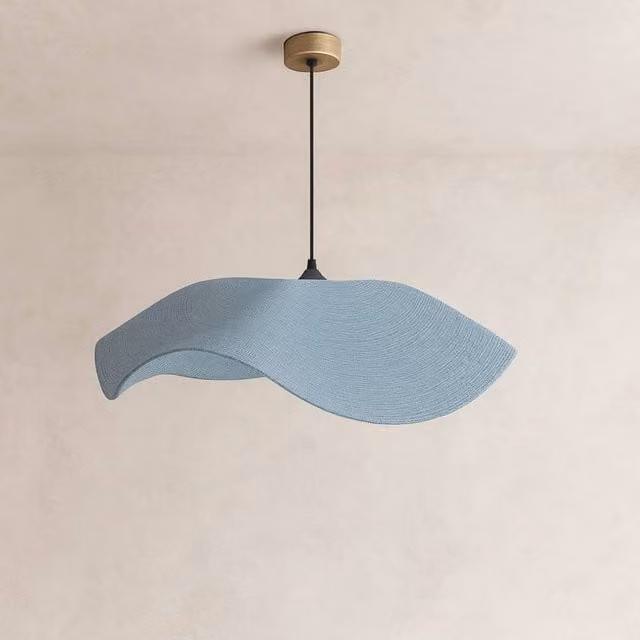 CGC Lighting Flora Baby Blue Floppy Fabric Lampshade, Diameter: 64 cm