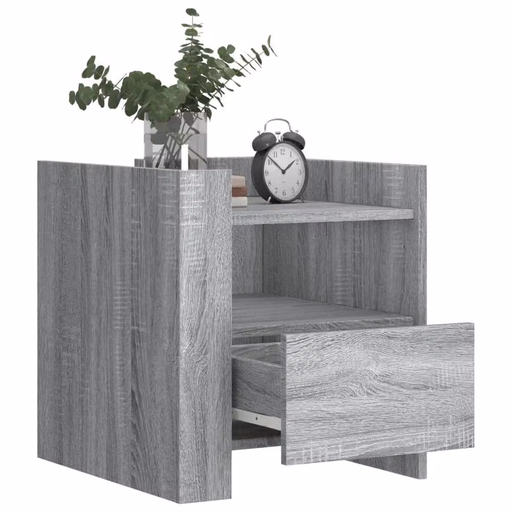 Berkfield Home Grey Sonoma Bedside Cabinet in Engineered Wood W/D/H: 45 x 50 x 50 cm – 3