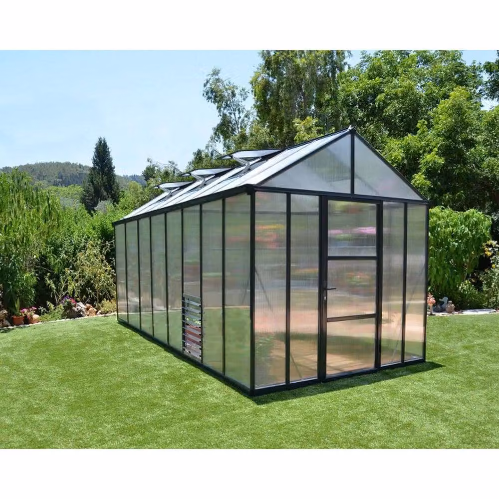Palram Glory 8 x 12 Polycarbonate Greenhouse in Grey, W: 253 cm, D: 364 cm, H: 268.5 cm – 2