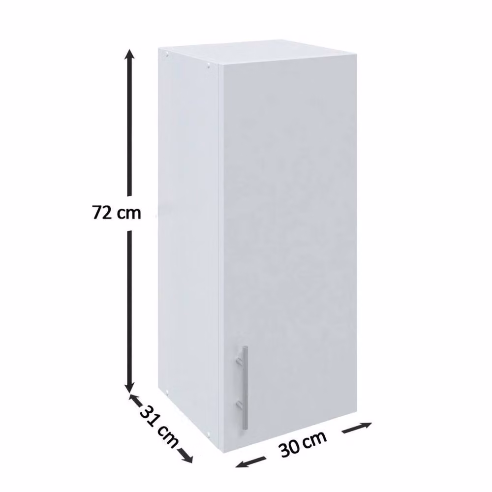 SPETLEK Modern White Kitchen Wall Unit Storage Cabinet with Hinged Doors and Internal Shelves – 2
