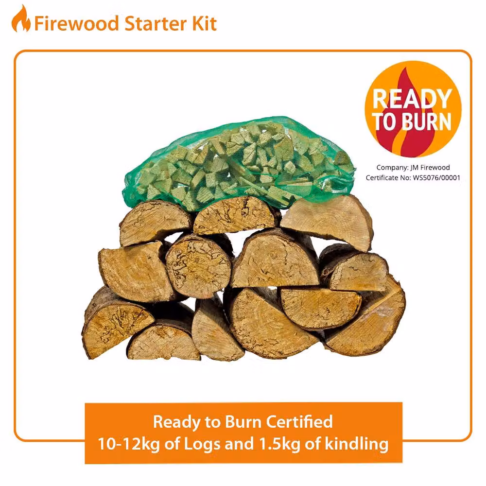 RoyalFire 8.5kW Steel Solid Multifuel Wood Burning Stove with Firewood Starter Kit in Dark Grey – 5