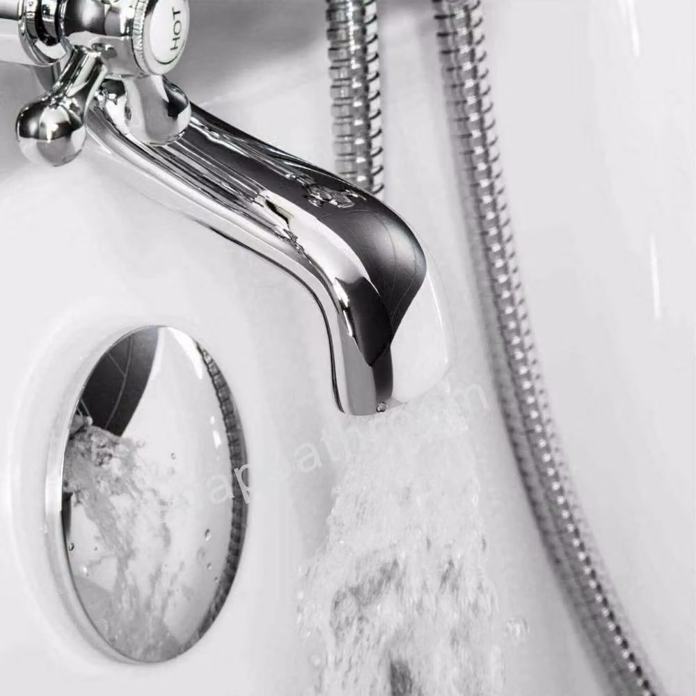 NESTLUNE Traditional Two-Handle Bath Filler Shower Mixer Tap in Silver, W: 1000 cm, H: 52 cm – 4