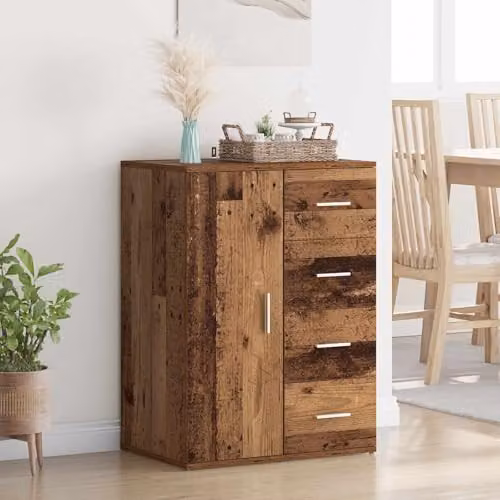 vidaXL Rustic Old Wood Sideboard in Brown, W/D/H: 59 x 39 x 80 cm – 2