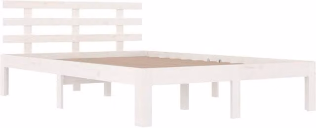 Berkfield Home Beautiful Super King Size Bed Frame in White Solid Pine Wood, W/D/H: 180 x 200 cm