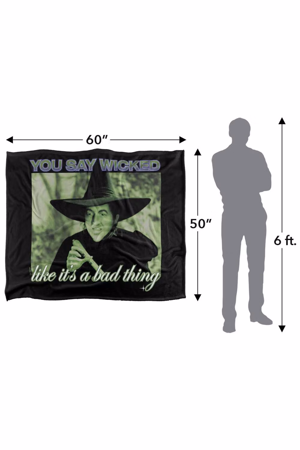LOGOVISION The Wizard Of Oz Wicked Witch Silky Touch Super Soft Fleece Throw Blanket, Multicolour, W: 152 cm, D: 127 cm – 8