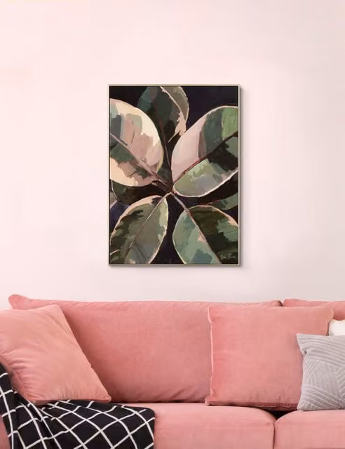 Gallery Direct Ficus Botanical Square Framed Wall Art in Gold and Green