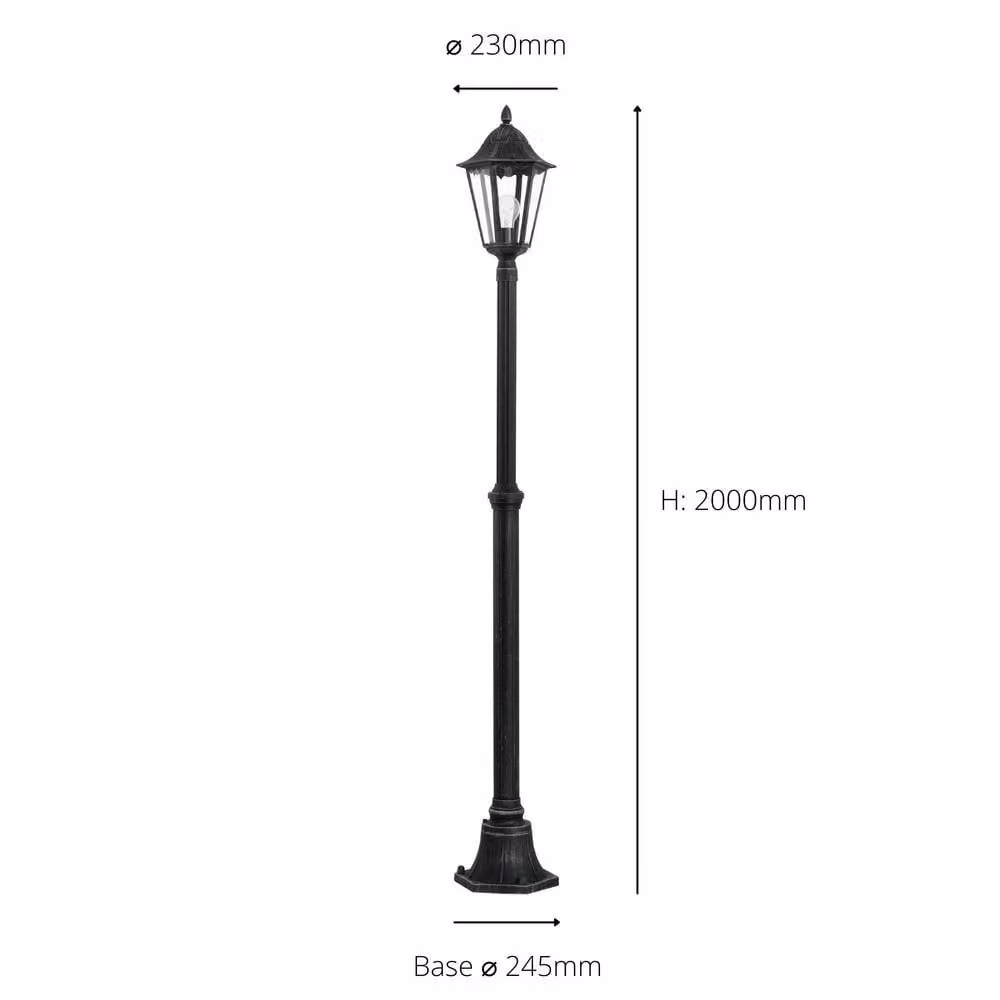 Eglo Navedo Black Glass Outdoor Floor Lantern for Garden and Paths – 3
