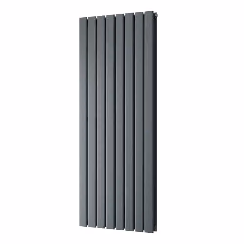 UK Radiators Typhoon Anthracite Flat Tube Vertical Designer Radiator, W: 54.4 cm, H: 140.0 cm – 2