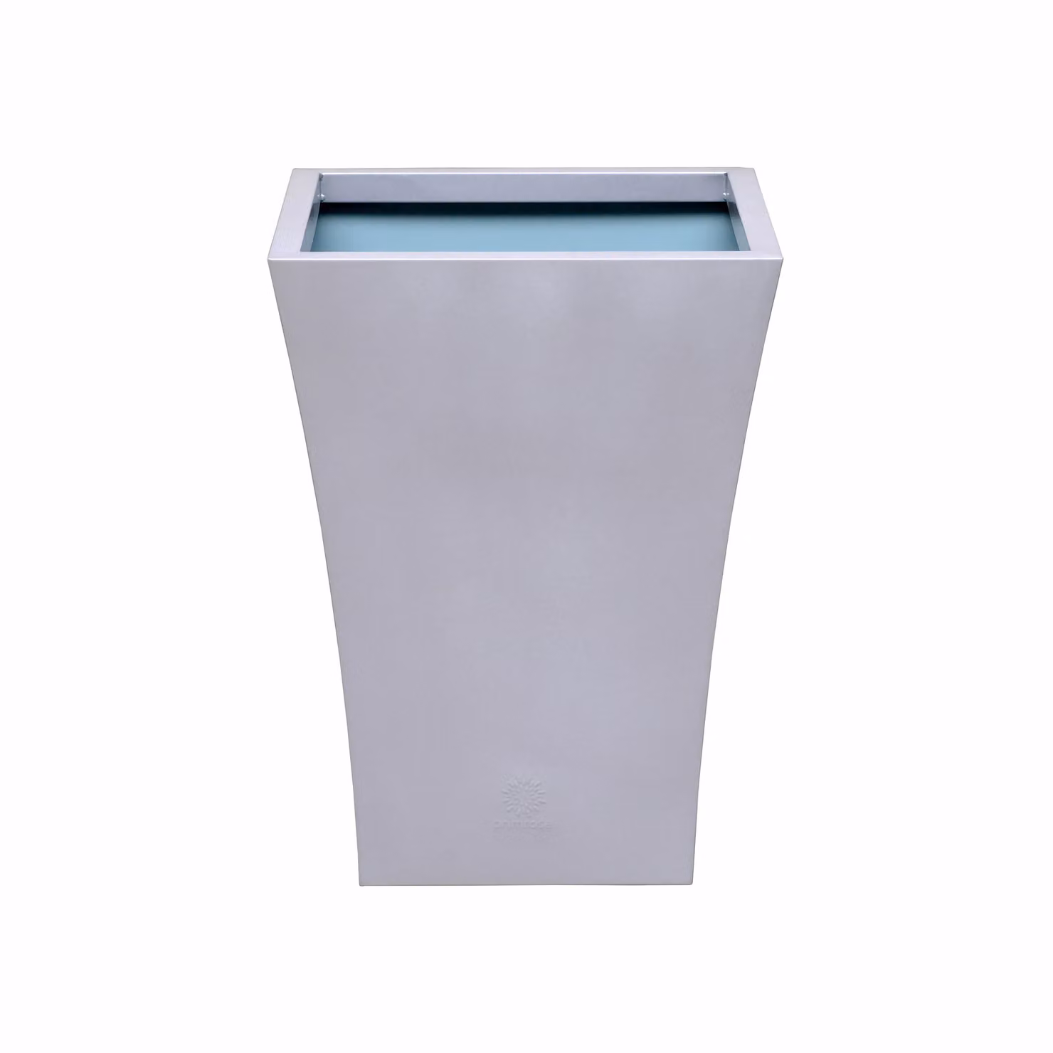 Primrose Silver Galvanised Steel Flared Square Planter Pot W: 38 cm, D: 25 cm – 2