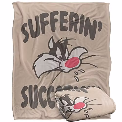 LOGOVISION Looney Tunes Fluffy Microfibre Fleece Throw Blanket, Multicolour, W/D/H: 152 x 127 cm – 1