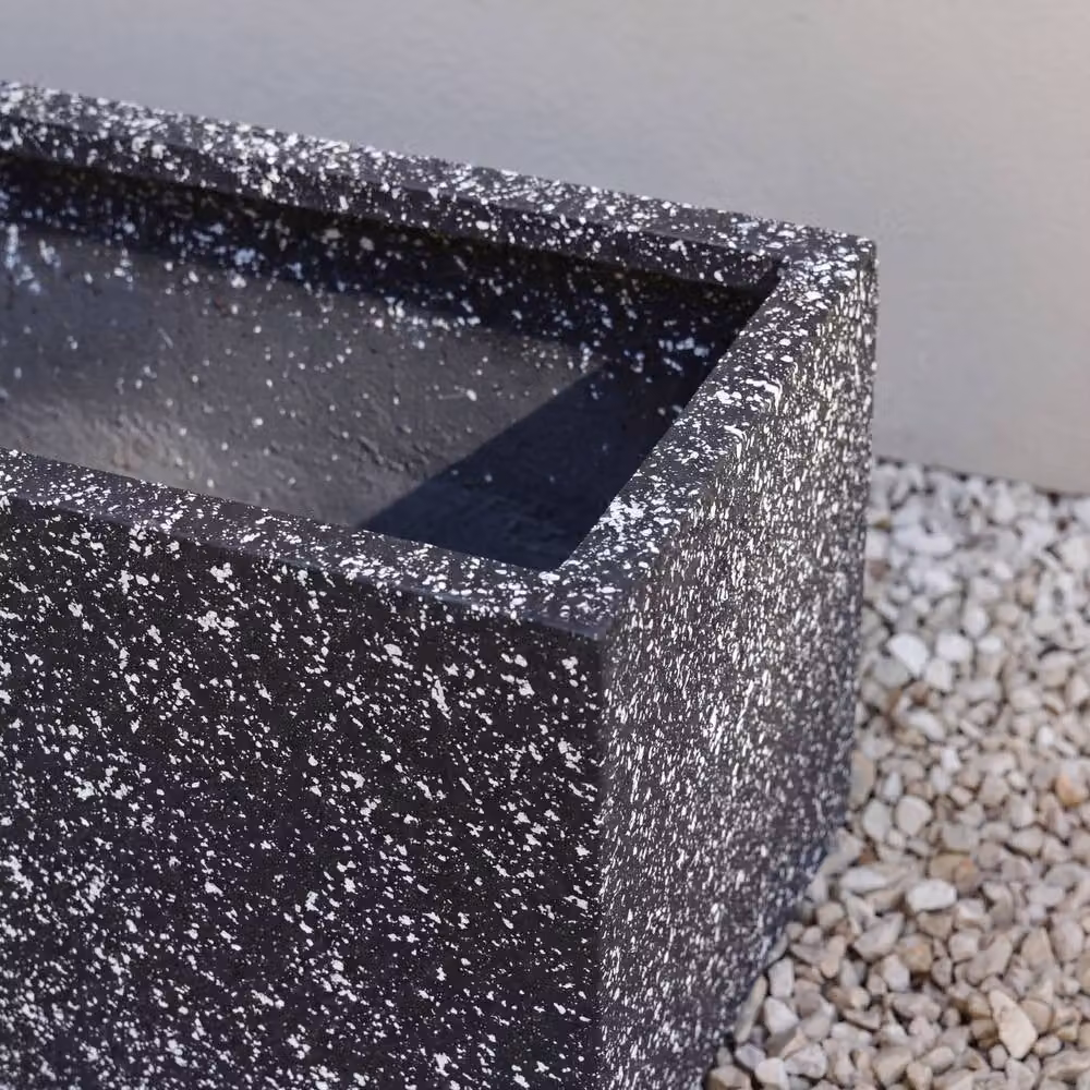 Primrose Zinc Trough Planter in Grey Black Stone Finish, 70 cm – 2