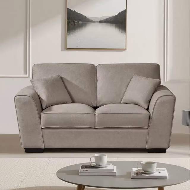 Artemis Home Mellette 2 Seat Upholstered Fabric Sofa in Brown