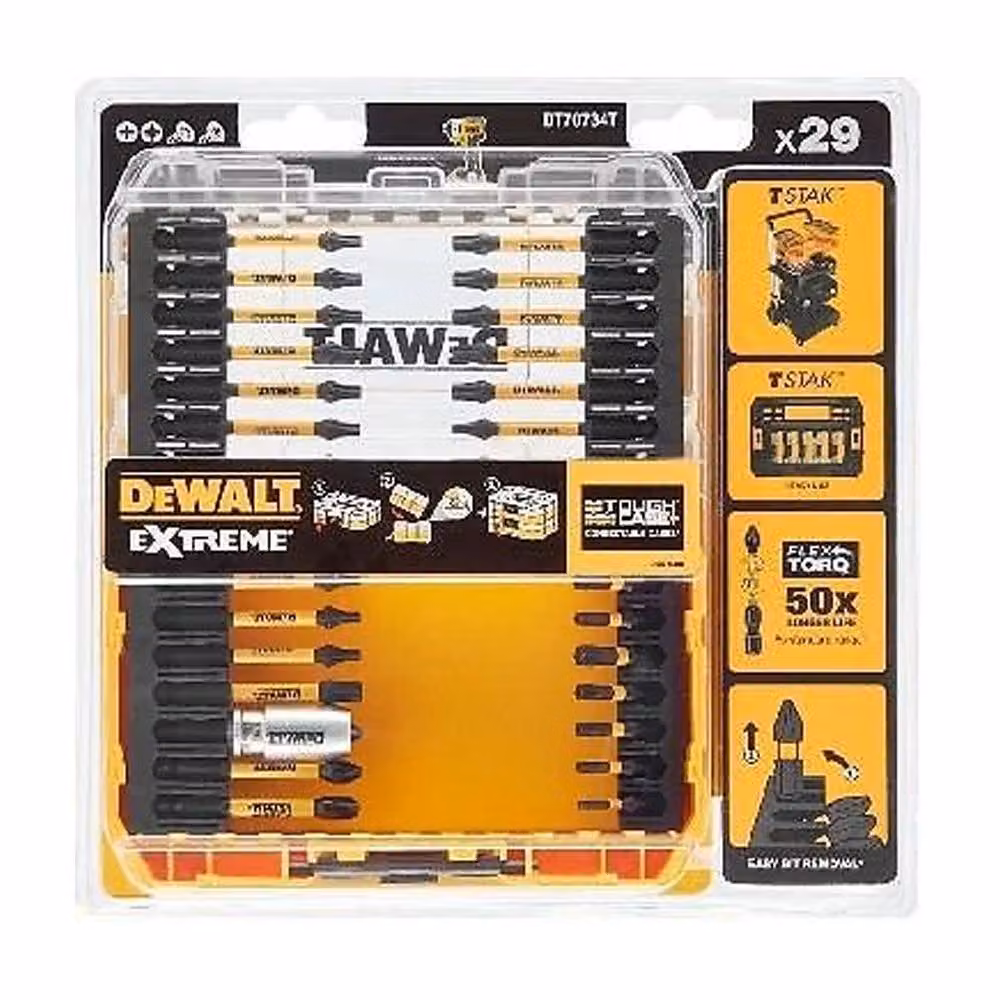 DeWalt FlexTorq DT70734T-QZ Screwdriver Bit Set, 29 Pack, Yellow – 2
