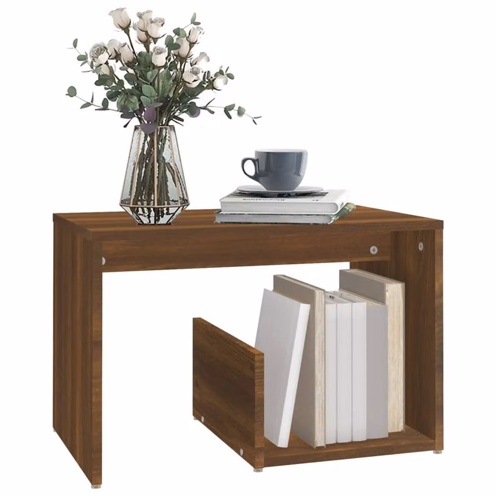 Berkfield Home Brown Oak Side Table, W/D/H: 59 x 36 x 38 cm – 3