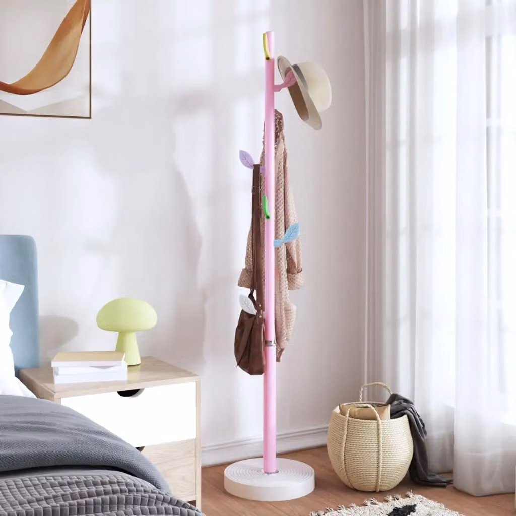 Berkfield Home Pink Post Tree Coat Stand with Distributed Point Hooks, Height: 172 cm – 2