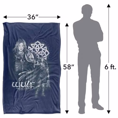 LOGOVISION Lord Of The Rings War Of The Rohirrim Wulf Sword Point Super Soft Fleece Throw Blanket, Multicolour, W: 91 cm, D: 147 cm – 4