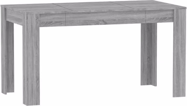 Berkfield Home Modern Rectangular Dining Table in Grey Sonoma, W/D/H: 140 x 74.5 x 76 cm – 1