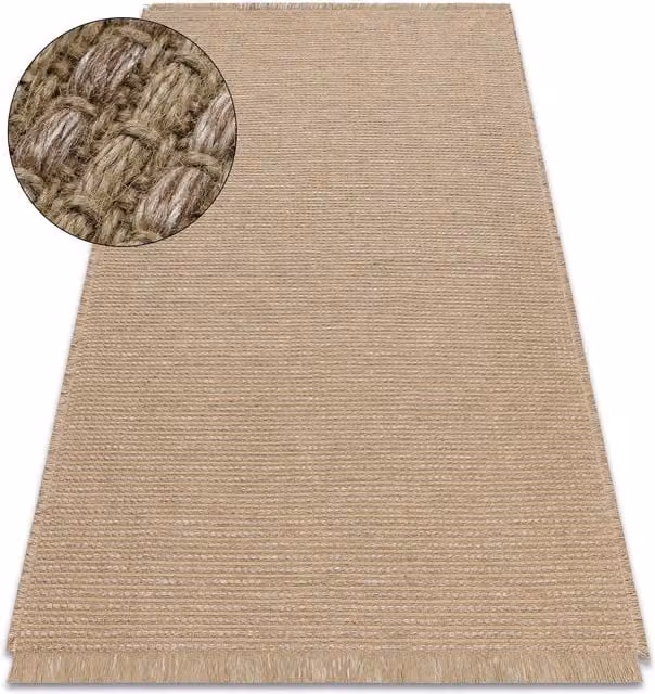 RugsX Beige Jute Rectangular Rug, W: 80 cm, L: 150 cm – 1