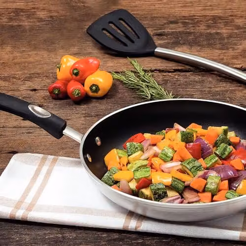 Tramontina Non-Stick Aluminium Frying Pan with Silicone Handle, Black/Grey, 2.0 l – 2