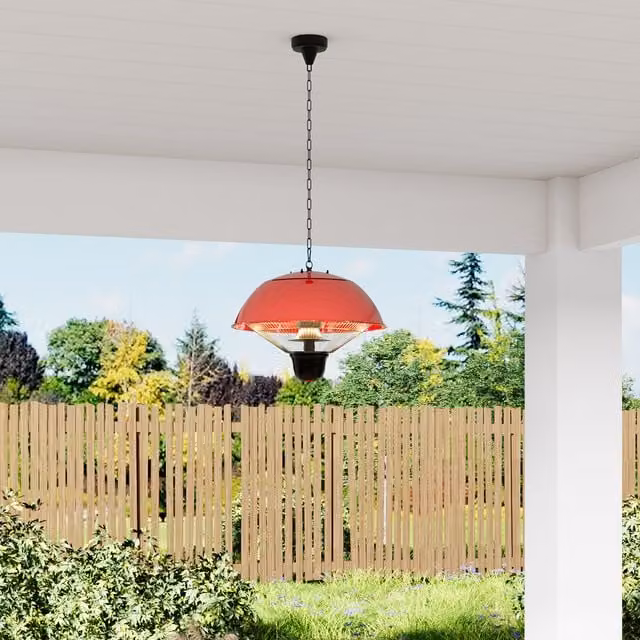 Breeins Hanging Electric Patio Heater with Remote Control, Red