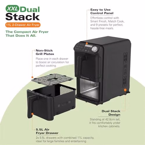 Hamilton Beach 11L Dual Zone XXL Air Fryer HBA11B in Black – 5