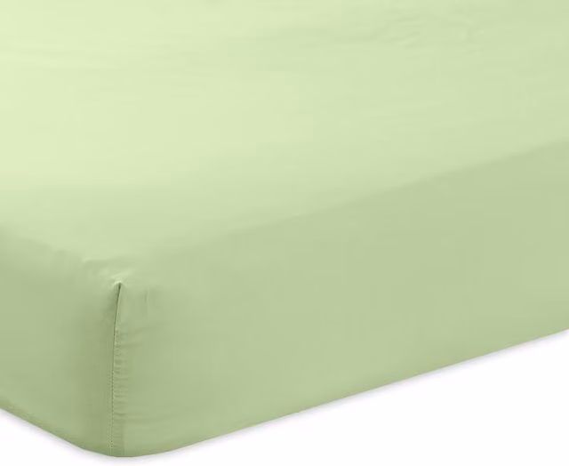 Charlotte Thomas Poetry Plain Dye Fitted Sheet - Green - W/D/H: 180 x 200 cm