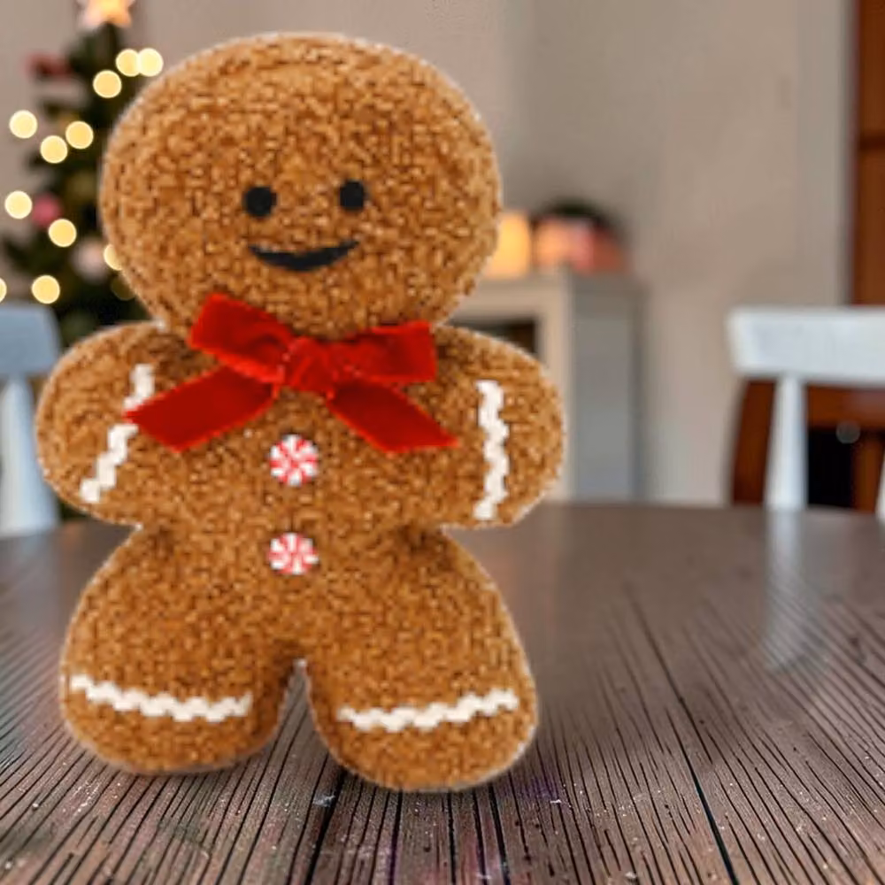 Four Candle Brown Decorative Gingerbread Character Tabletop Christmas Ornament, Height: 22 cm – 2