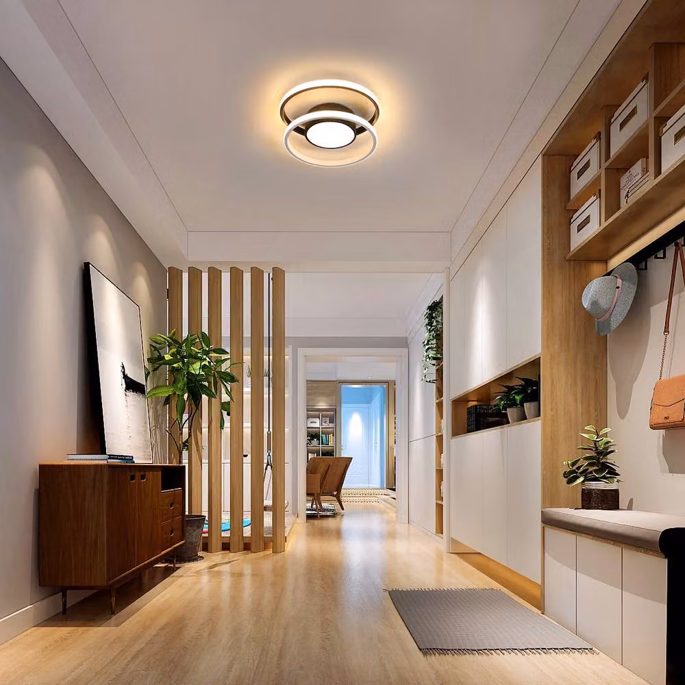 Pheashine Double Round LED Ceiling Light in Black and White, 42W, 3000K, Diameter: 40 cm – 4