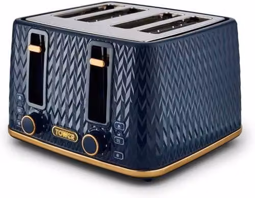 Tower 4-Slice Empire Toaster, 1600W, Midnight Blue – 1