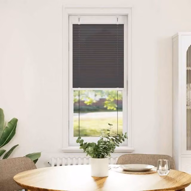 Berkfield Home Single Pleat Polyester Blind in Black/Anthracite, W: 45 cm, H: 100 cm