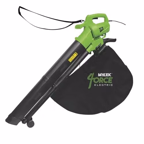 MYLEK Corded Leaf Blower and Vacuum Shredder Mulcher in Black and Green