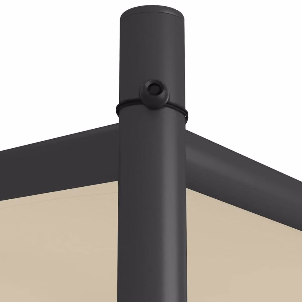 Berkfield Home Beige Gazebo with Steel Frame and Polyester Fabric, 4 x 4 m – 4