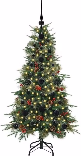Berkfield Home Elegant Green Artificial Hinged Tabletop Christmas Tree, Height: 120 cm
