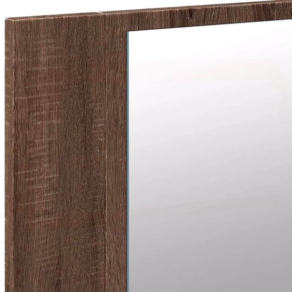 Berkfield Home LED Bathroom Mirror Cabinet in Brown Oak, W: 80 cm, D: 12 cm, H: 45 cm – 7