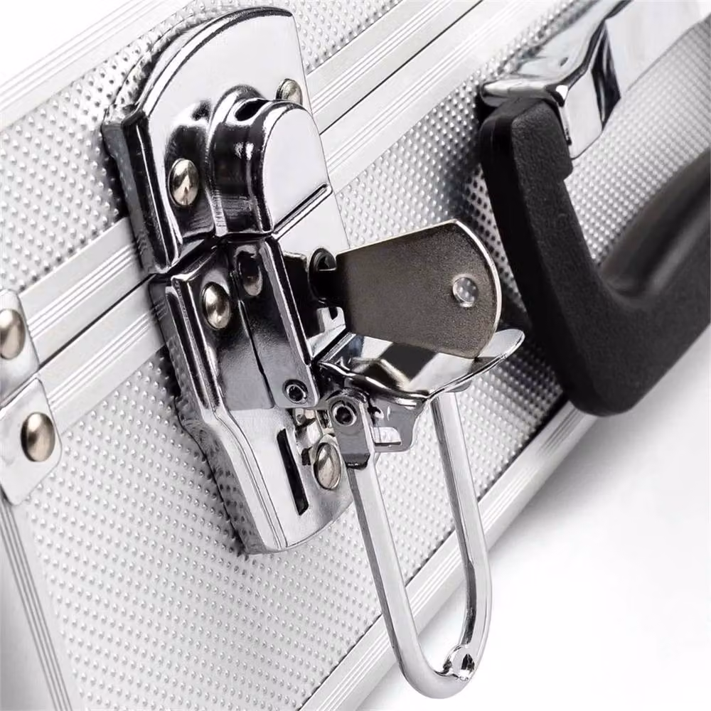 VOGREX Large Lockable Aluminium Flight Case Camera and Tool Storage Box in Silver, W/D/H: 42.0 x 24.0 x 12.5 cm – 4