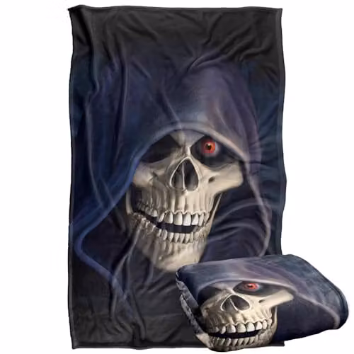JQ Licensing Royce Mcclure Grim Reaper Silky Touch Super Soft Fleece Throw Blanket, Multicolour, W: 91 cm, D: 147 cm – 1