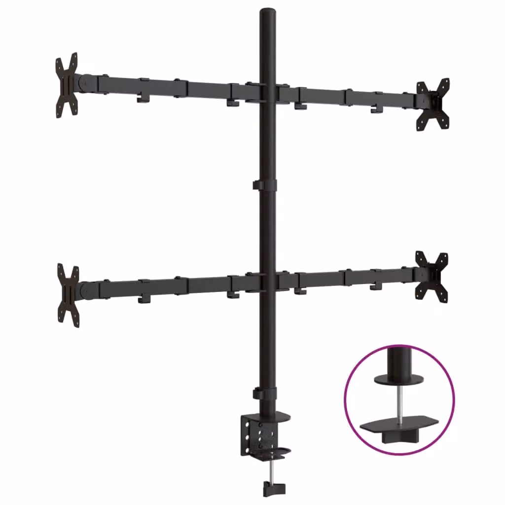 Berkfield Home Monitor Mount in Black Steel with VESA 75/100 mm – 2