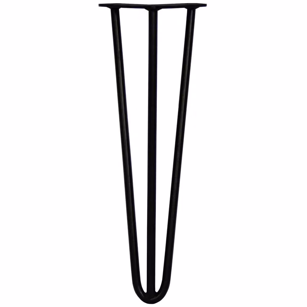 Monstershop 4-Pack of 16 inch 3-Prong Metal Hairpin Legs in Matt Black – 3