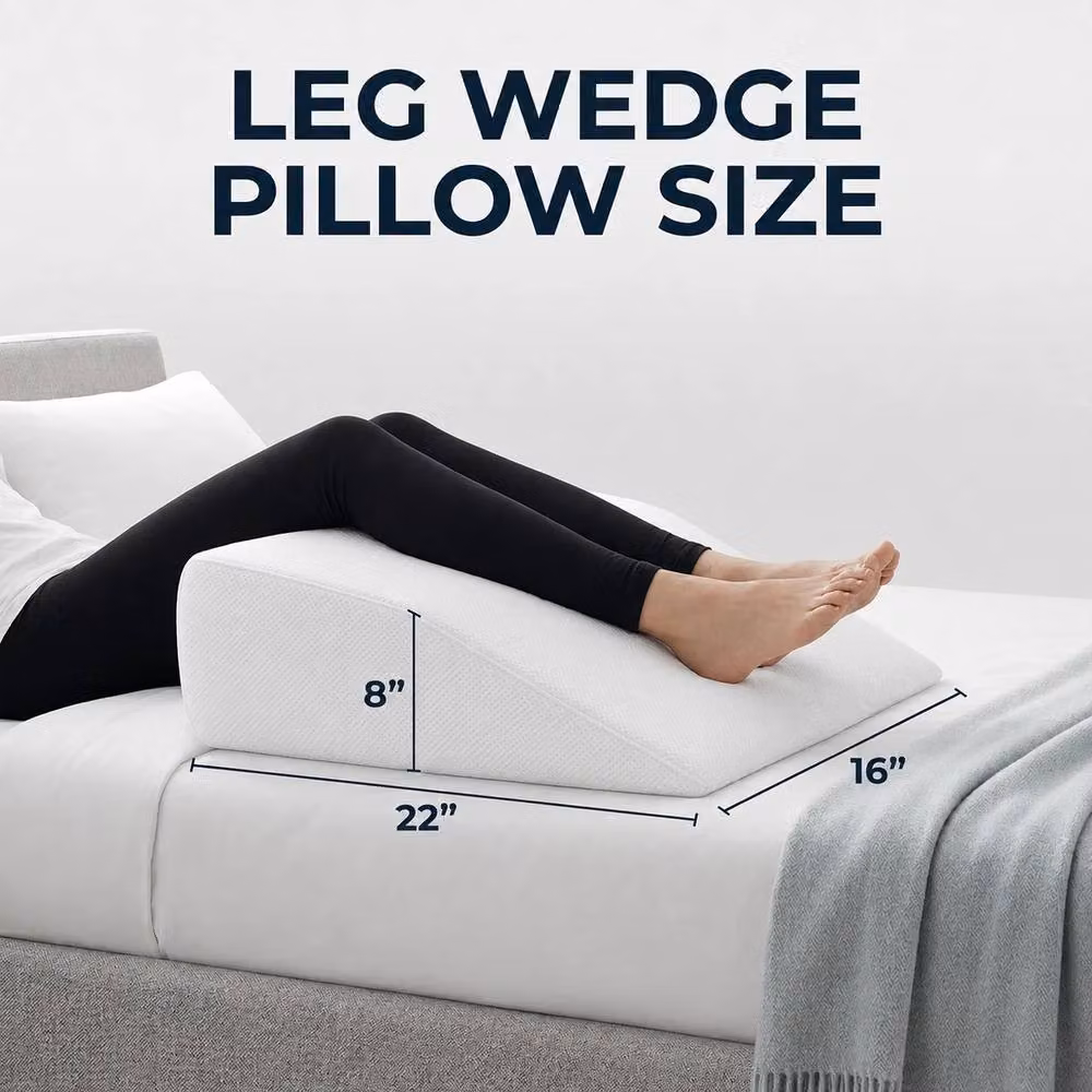 VOGREX White Leg Wedge Pillow for Knee, Joint and Back Pain Relief – 2