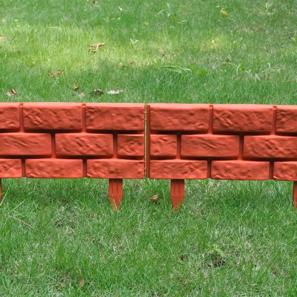 Berkfield Home Red Brick Design Plastic Lawn Divider, 11 Pieces – 5