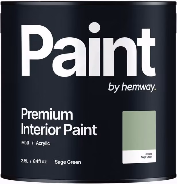 Hemway Matt Acrylic Interior Paint in Sage Green, 2.5L