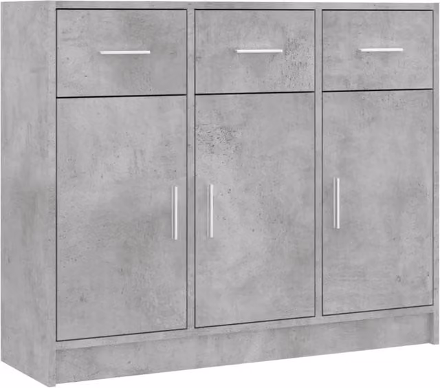Berkfield Home Sideboard in Concrete Grey, W/D/H: 91 x 28 x 75 cm – 1