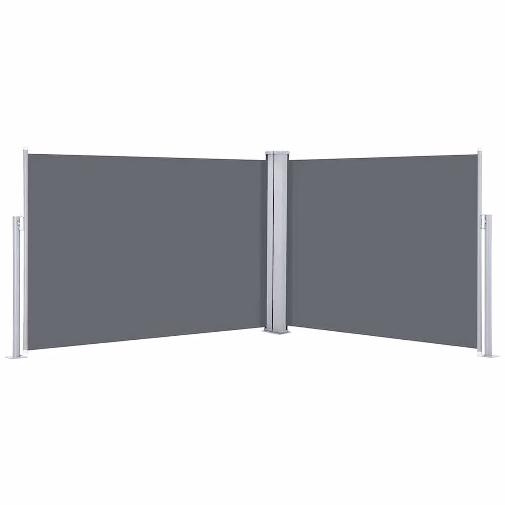 Berkfield Home Retractable Side Awning in Anthracite Grey, Polyester, W/H: 100 x 1000 cm – 2