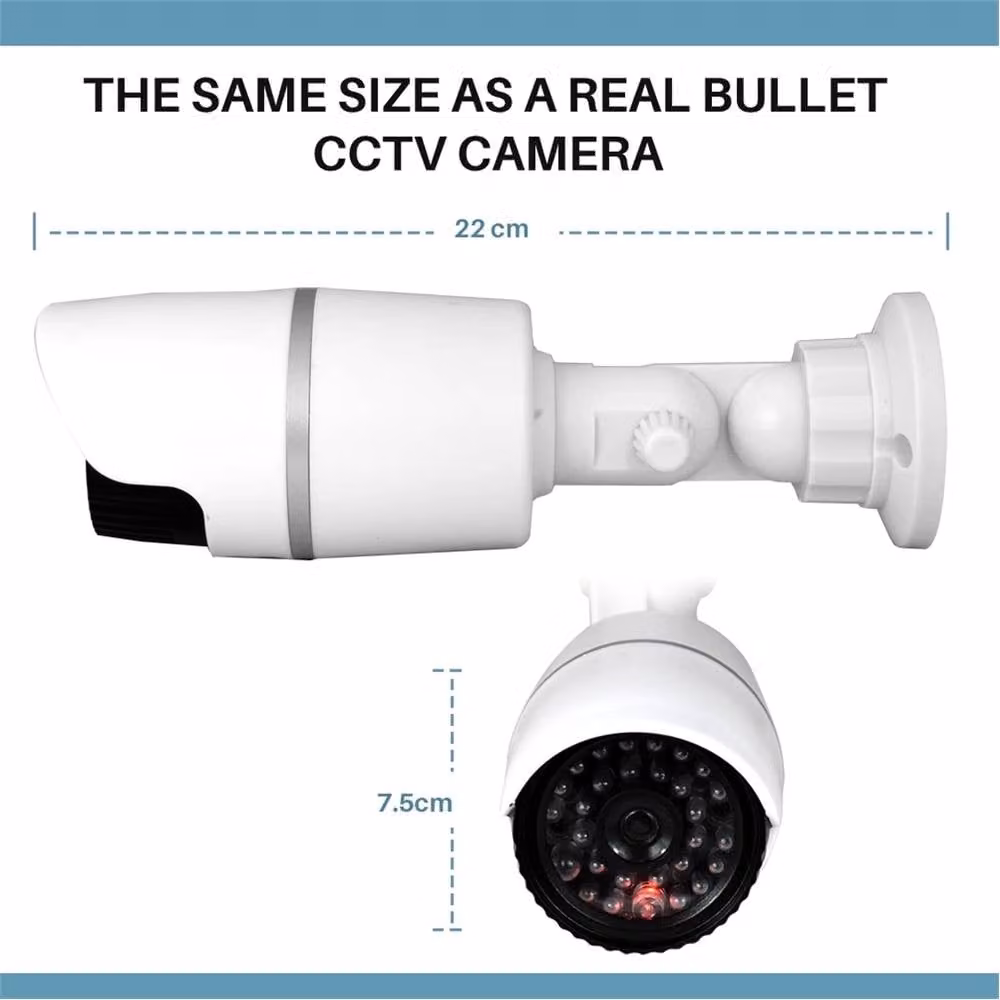 Nordara White Dummy Bullet CCTV Surveillance Camera with Flashing LED – 2
