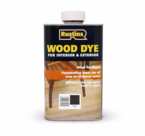 Rustins Wood Dye Ebony Black 250ml