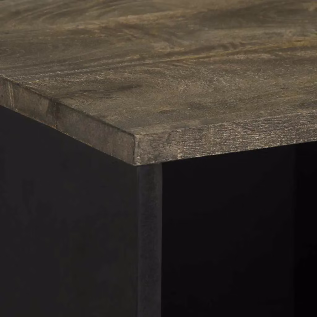 Berkfield Home Black Mango Wood Sideboard W/D/H: 80 x 33 x 75 cm – 5