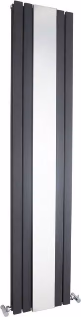 Balterley Lucia Square Vertical 2 Panel Radiator and Mirror, Anthracite Grey, H 180 cm x W 35.4 cm
